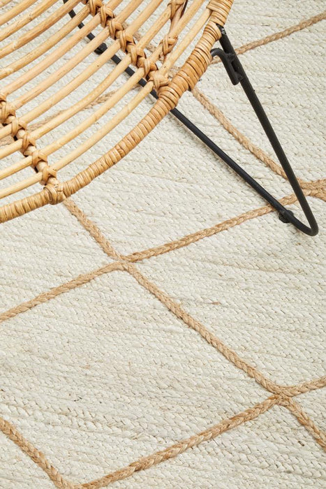 Nadora White & Natural Chevron Handbraided Jute Rug, Rugs, Ozark Home 