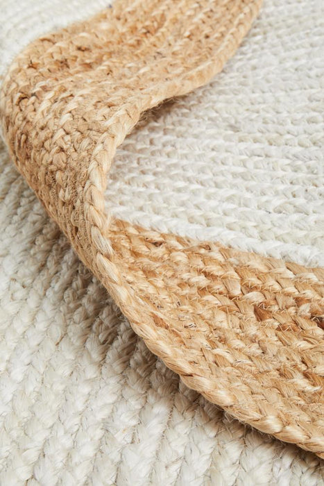 Nadora White & Natural Border Handbraided Jute Rug, Rugs, Ozark Home 