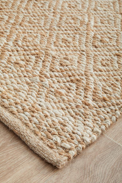 Nadora Natural Diamond Handbraided Jute Runner Rug, Rugs, Ozark Home 