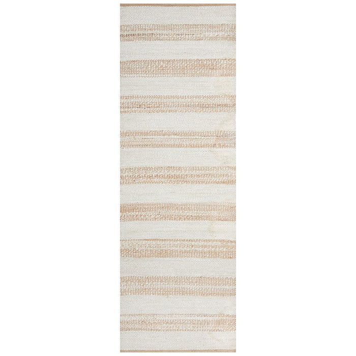 Nadora Natural & White Stripe Handbraided Jute Runner Rug, Rugs, Ozark Home 