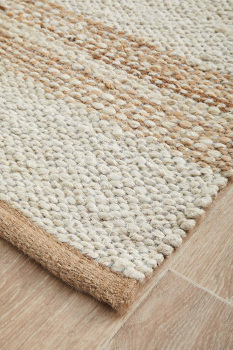 Nadora Natural & White Stripe Handbraided Jute Runner Rug, Rugs, Ozark Home 