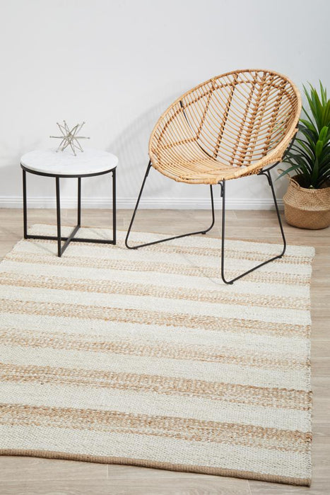 Nadora Natural & White Stripe Handbraided Jute Rug, Rugs, Ozark Home 