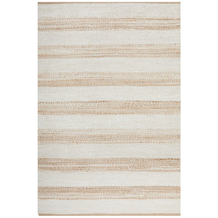 Nadora Natural & White Stripe Handbraided Jute Rug, Rugs, Ozark Home 