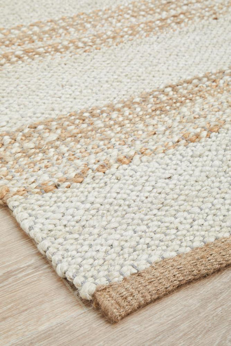 Nadora Natural & White Stripe Handbraided Jute Rug, Rugs, Ozark Home 