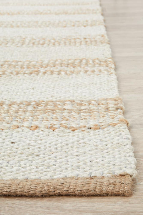 Nadora Natural & White Stripe Handbraided Jute Rug, Rugs, Ozark Home 