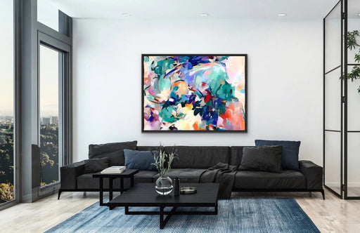 New Years Eve - Colourful Abstract Pink Blue Artwork Canvas Print by Edie Fogarty, Wall Art, Ozark Home 