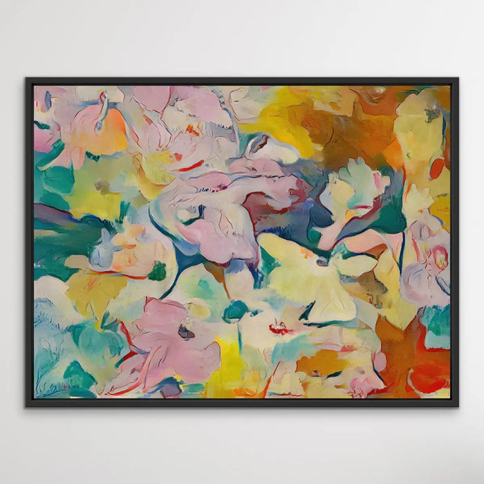 Nights In The Summer Garden - Traditional Style Colourful Abstract Floral Print Inspired by Matisse