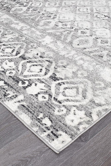 Oren Dark Grey Bohemian Combined Diamond Pattern Contemporary Runner Rug, Rugs, Ozark Home 