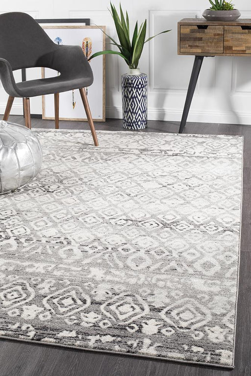 Oren Dark Grey Bohemian Combined Diamond Pattern Contemporary Rug, Rugs, Ozark Home 