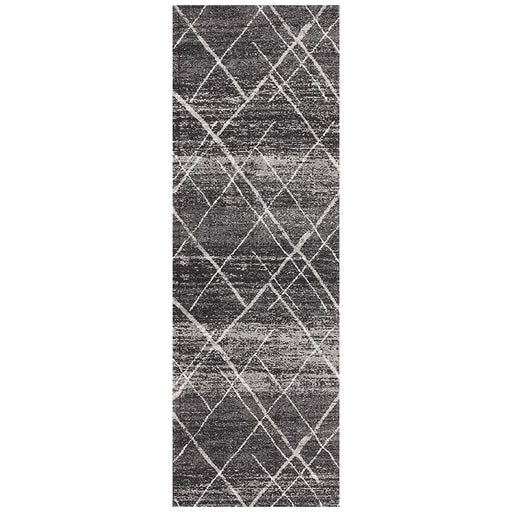 Oren Charcoal Bohemian Diamond Stroke Contemporary Runner Rug, Rugs, Ozark Home 