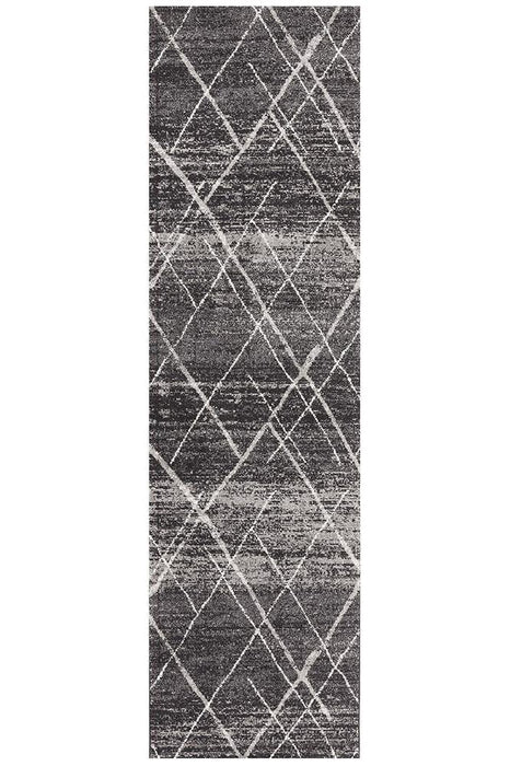 Oren Charcoal Bohemian Diamond Stroke Contemporary Rug, Rugs, Ozark Home 