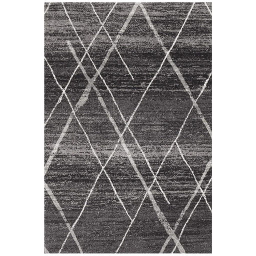 Oren Charcoal Bohemian Diamond Stroke Contemporary Rug, Rugs, Ozark Home 