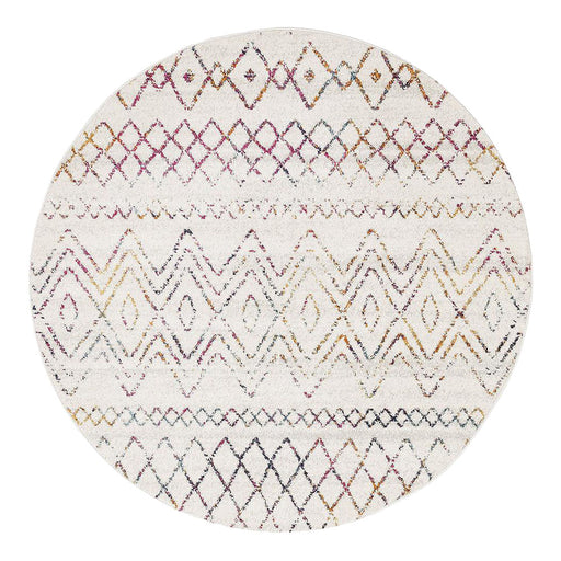 Oren Multicoloured Round Rustic Combined Tribal Pattern Contemporary Rug, Rugs, Ozark Home 