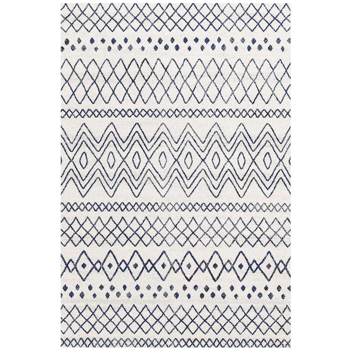 Oren White Rustic Combined Tribal Pattern Contemporary Rug, Rugs, Ozark Home 