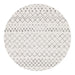 Oren White & Silver Round Tribal Trellis Contemporary Rug, Rugs, Ozark Home 