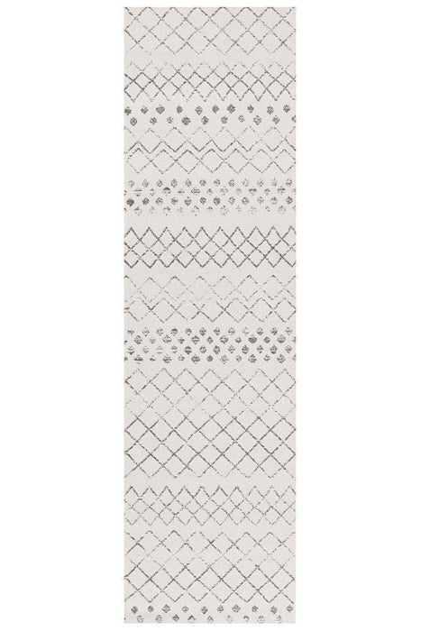 Oren White & Silver Tribal Trellis Contemporary Rug, Rugs, Ozark Home 