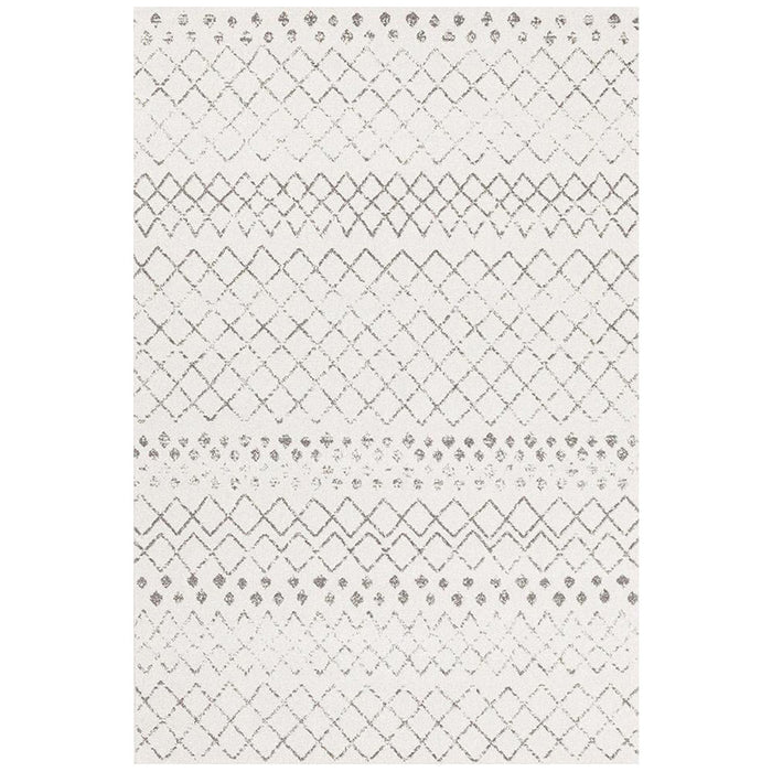 Oren White & Silver Tribal Trellis Contemporary Rug, Rugs, Ozark Home 