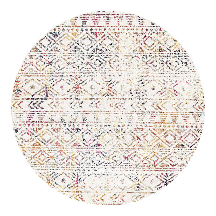 Oren Multicoloured Round Transitional Rustic Tribal Contemporary Rug, Rugs, Ozark Home 