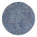 Oren Navy Round Transitional Bohemian Diamond Contemporary Rug, Rugs, Ozark Home 