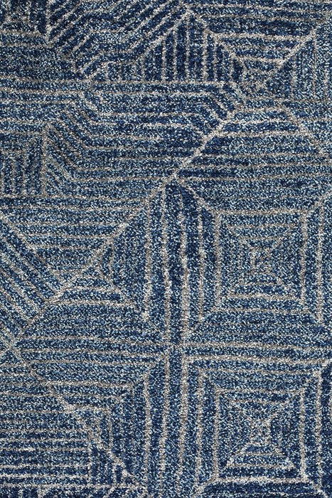 Oren Navy Round Transitional Bohemian Diamond Contemporary Rug, Rugs, Ozark Home 