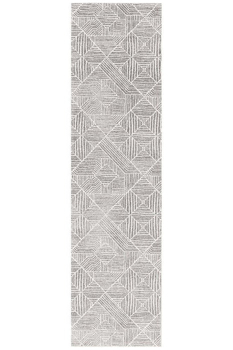 Oren Silver Transitional Bohemian Diamond Contemporary Rug, Rugs, Ozark Home 