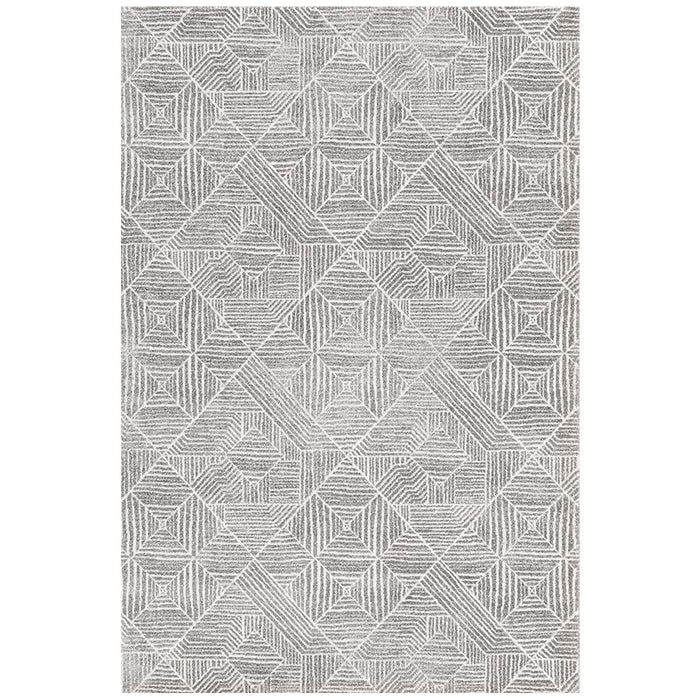 Oren Silver Transitional Bohemian Diamond Contemporary Rug, Rugs, Ozark Home 