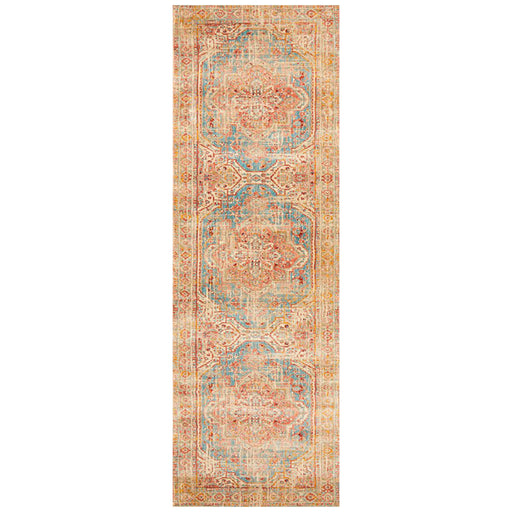 Obour Blue Traditional Damask Pattern Contemporary Runner Rug, Rugs, Ozark Home 