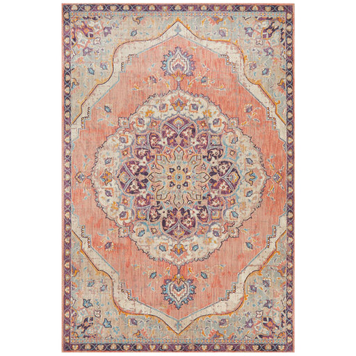 Obour Terracotta Traditional Damask Pattern Contemporary Rug, Rugs, Ozark Home 