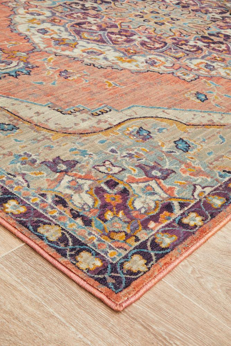 Obour Terracotta Traditional Damask Pattern Contemporary Rug, Rugs, Ozark Home 