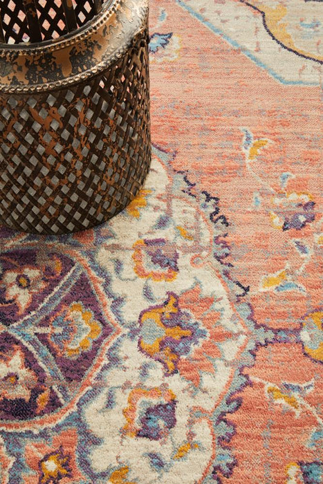 Obour Terracotta Traditional Damask Pattern Contemporary Rug, Rugs, Ozark Home 