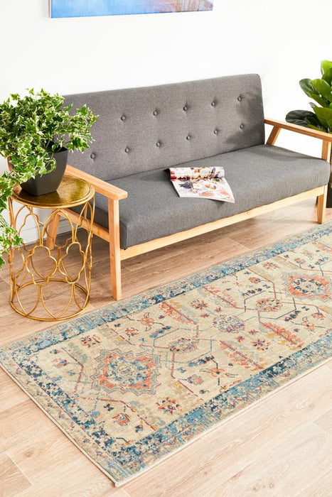 Obour Bone Transitional Floral Pattern Contemporary Runner Rug, Rugs, Ozark Home 