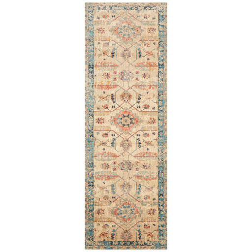 Obour Bone Transitional Floral Pattern Contemporary Runner Rug, Rugs, Ozark Home 