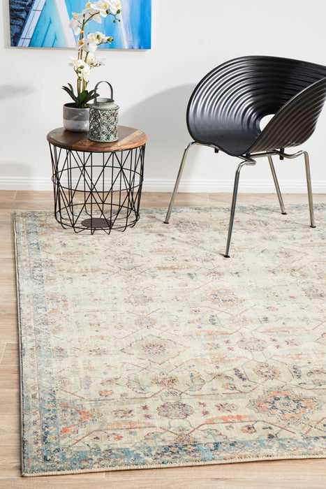 Obour Bone Transitional Floral Pattern Contemporary Rug, Rugs, Ozark Home 