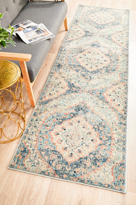 Obour Navy Traditional Damash Pattern Contemporary Runner Rug, Rugs, Ozark Home 