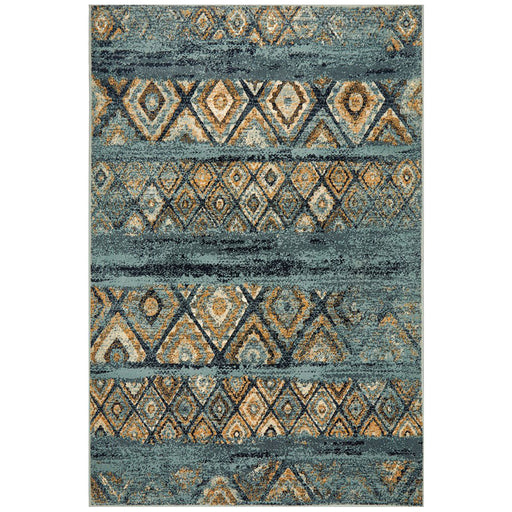 Osiris Blue Contrast Tribal Diamond Vintage Rug, Rugs, Ozark Home 