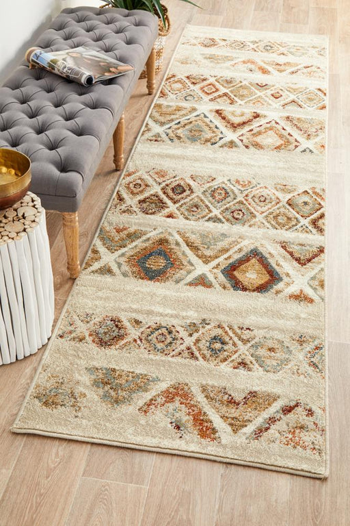 Osiris Rust Contrast Tribal Diamond Vintage Runner Rug, Rugs, Ozark Home 