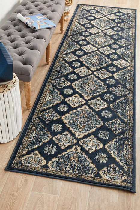 Osiris Navy Tribal Timeline Vintage Runner Rug, Rugs, Ozark Home 