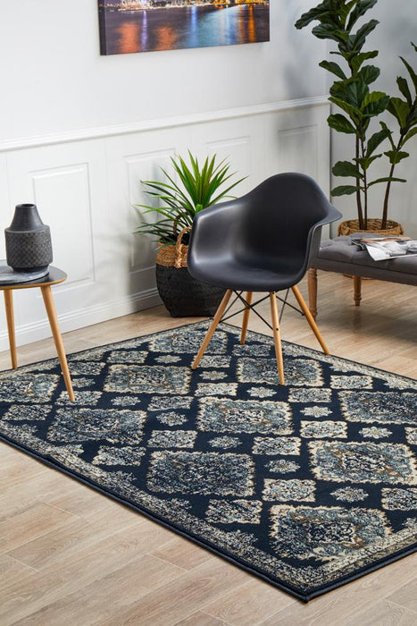 Osiris Navy Tribal Timeline Vintage Rug, Rugs, Ozark Home 