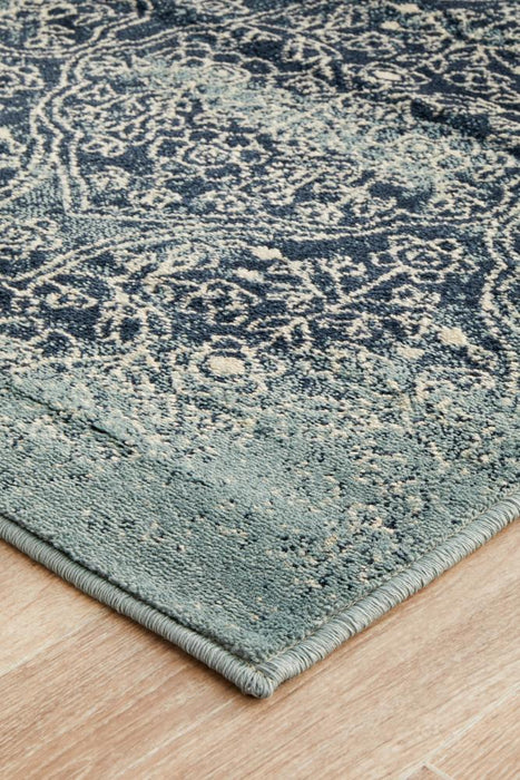 Osiris Denim Transitional Tribal Edge Vintage Runner Rug, Rugs, Ozark Home 