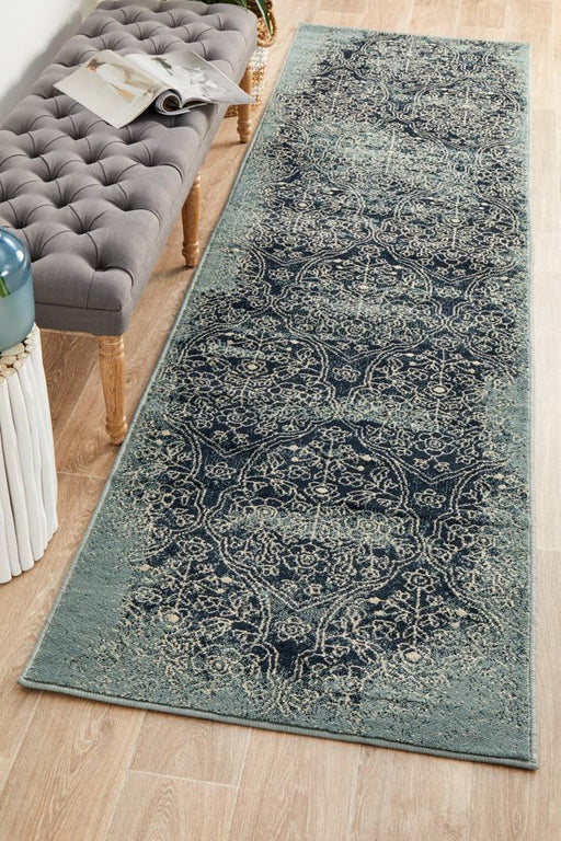 Osiris Denim Transitional Tribal Edge Vintage Runner Rug, Rugs, Ozark Home 