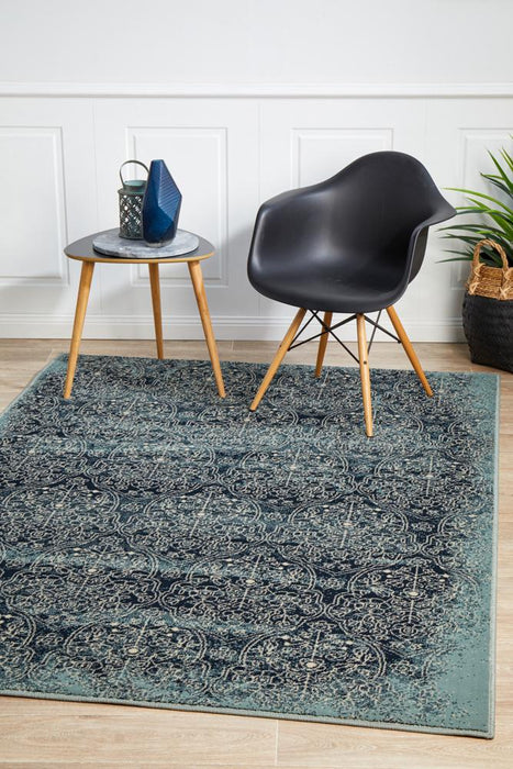 Osiris Denim Transitional Tribal Edge Vintage Rug, Rugs, Ozark Home 