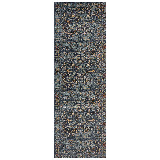 Osiris Navy Faded Tribal Stem Vintage Runner Rug, Rugs, Ozark Home 