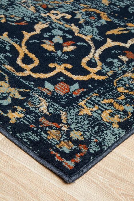 Osiris Navy Faded Tribal Stem Vintage Rug, Rugs, Ozark Home 