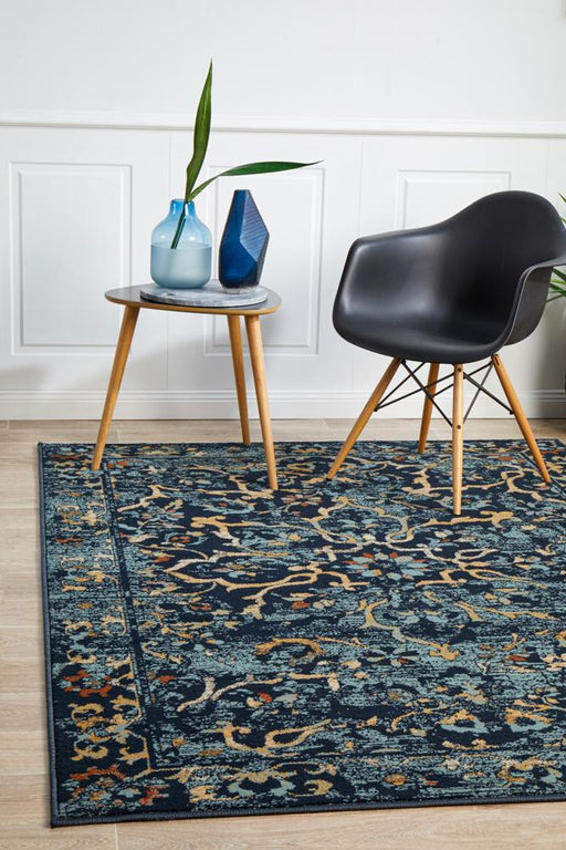 Osiris Navy Faded Tribal Stem Vintage Rug, Rugs, Ozark Home 