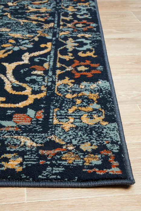 Osiris Navy Faded Tribal Stem Vintage Rug, Rugs, Ozark Home 