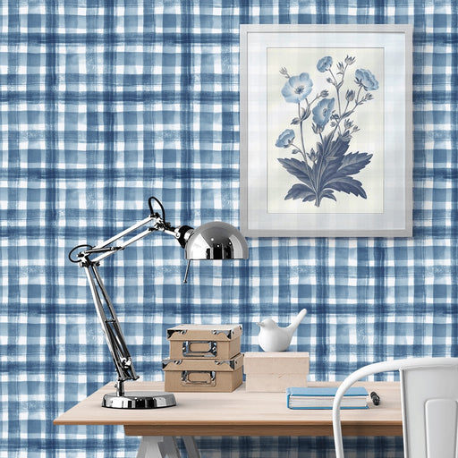 Buffalo Check - Navy - Wallpaper, Wallpaper, Ozark Home 