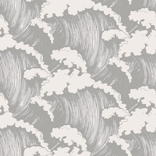 Japanese Waves - Dove - Wallpaper, Wallpaper, Ozark Home 