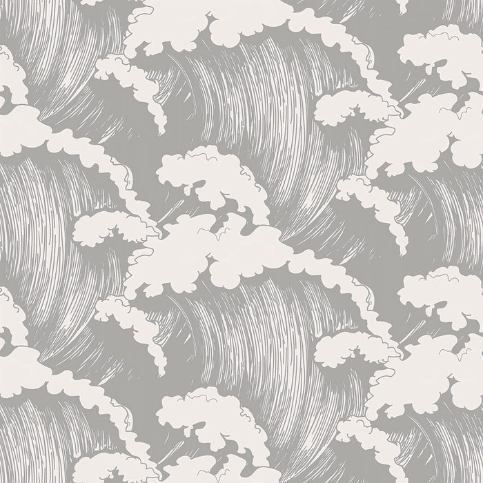 Japanese Waves - Dove - Wallpaper, Wallpaper, Ozark Home 