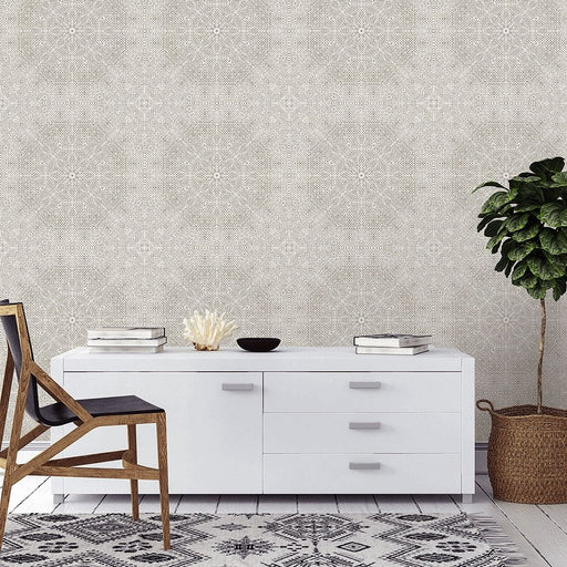 Mandala - Whitewash - Wallpaper, Wallpaper, Ozark Home 