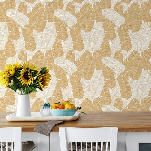 Palm Leaves - Butterscotch - Wallpaper, Wallpaper, Ozark Home 